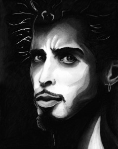 Chris Cornell Intense Stare pencil illustration