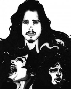Chris Cornell Outlines pencil illustration