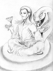Vishnu Seated pencil sketch