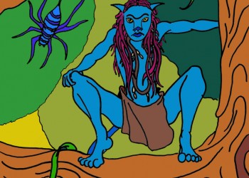 Avatar with Spider (colored)